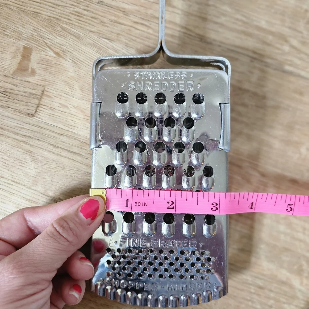Vintage Stainless Steel Grater Vegetable Slicer Chopper Mincer Shredder Tool